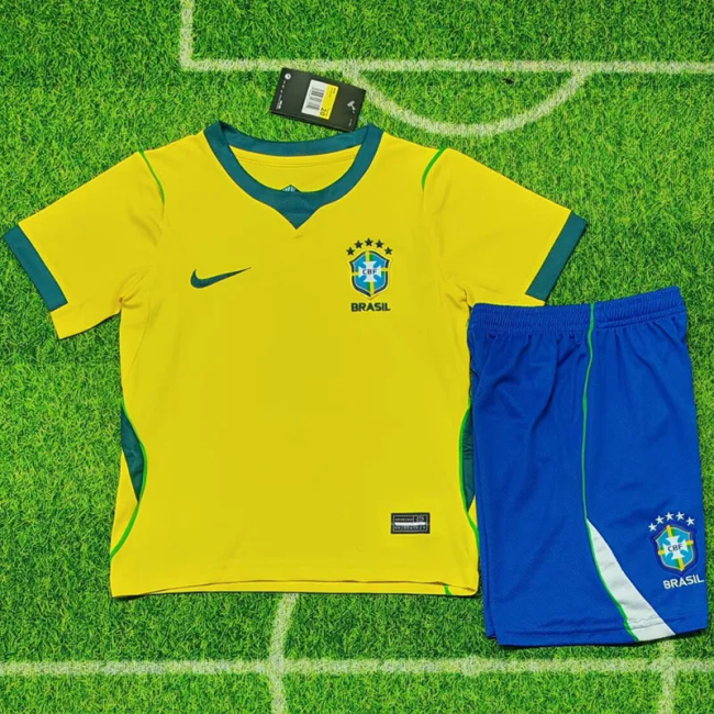 2026 Brazil Home Kids Soccer Jersey