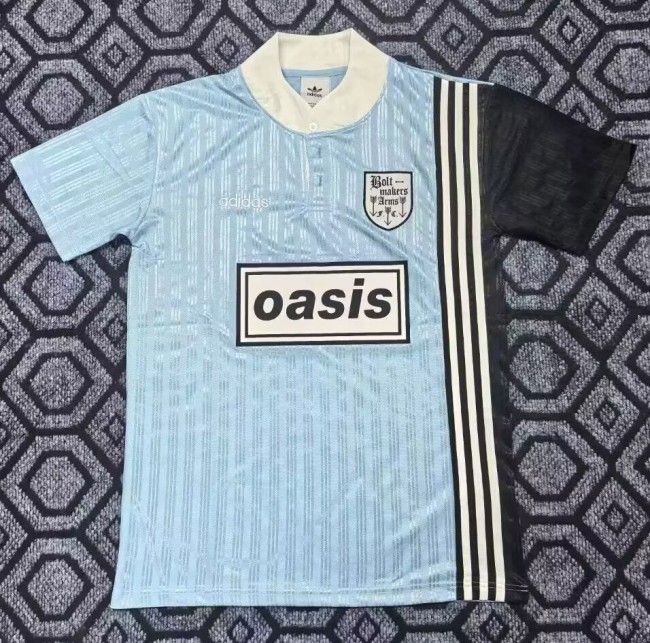 1996 AD Oasis Joint Edition Blue Retro Version Polo Short Sleeve