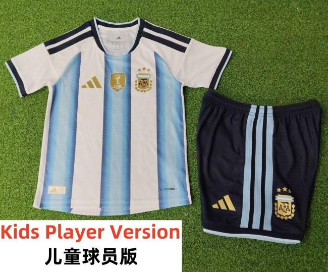2026 World Cup Argentina Home Player Version Kids Soccer Jersey(球员童装)