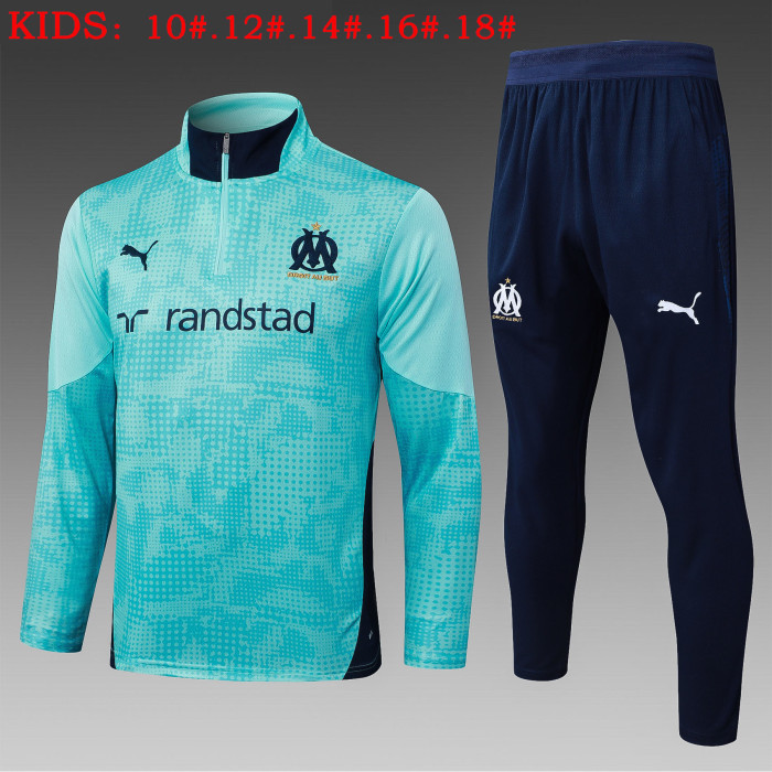 25-26 Marseille High Quality Kids Half Pull Tracksuit