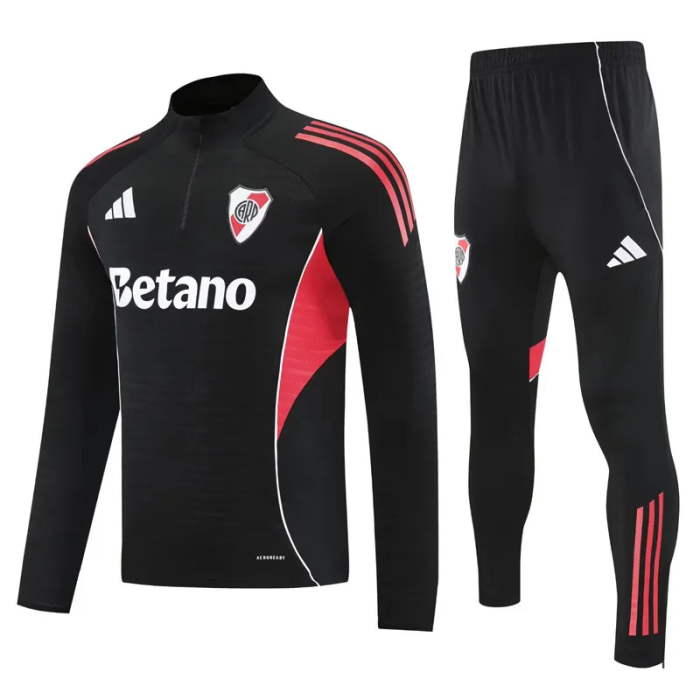 25-26 River Plate High Quality Half Pull Tracksuit