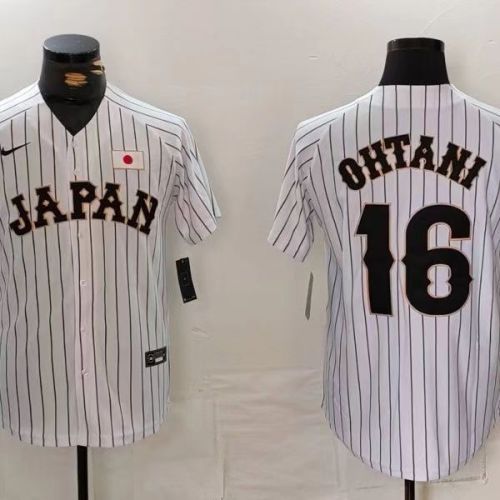 2024 World Cup Japan Team Baseball Jersey No. 16 OHTANI Shohei Embroidered