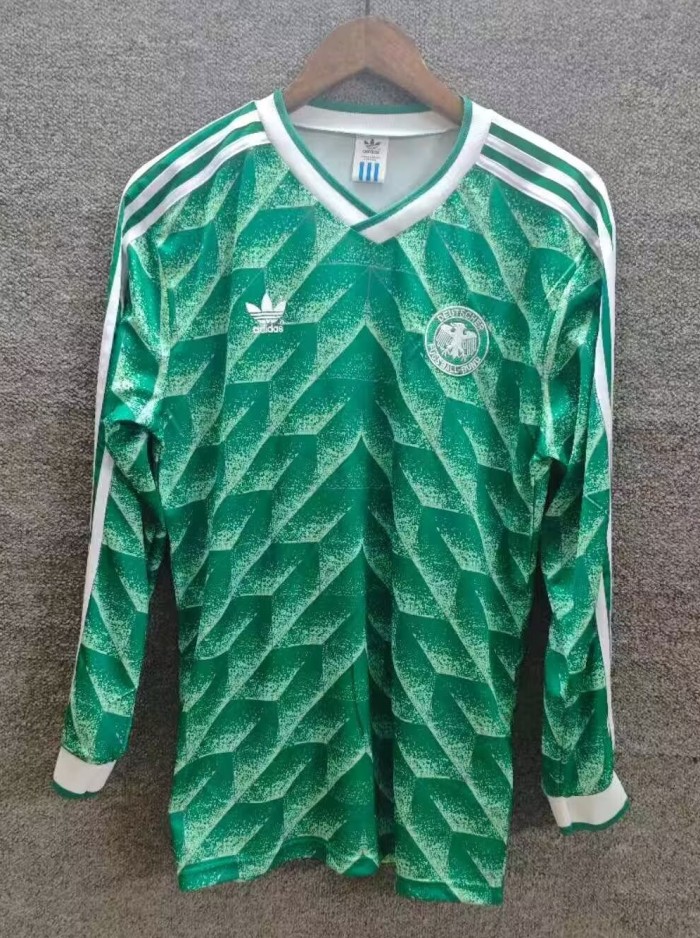 2012 Germany Green Long sleeves Retro Soccer Jersey