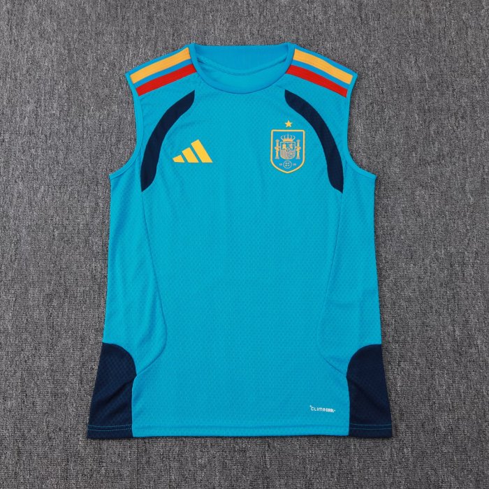 2026 Spain Blue High Quality Player Version Tank Top And Shorts Suit (球员套装)