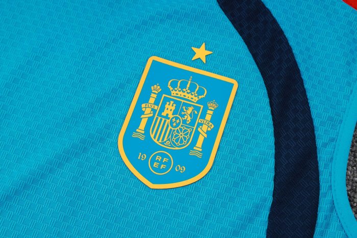 2026 Spain Blue High Quality Player Version Tank Top And Shorts Suit (球员套装)