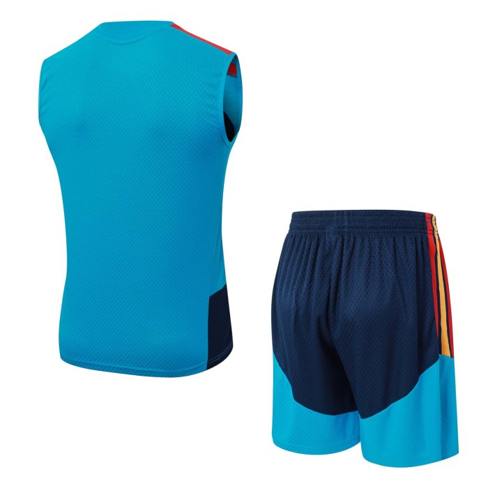 2026 Spain Blue High Quality Player Version Tank Top And Shorts Suit (球员套装)