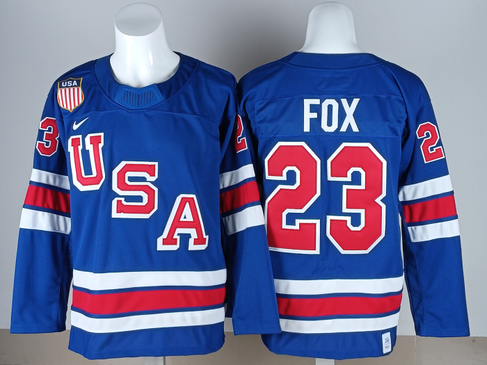 2026 Team USA Olympics Hockey Blue New Pattern Jersey
