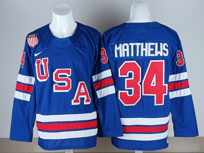 2026 Team USA Olympics Hockey Blue New Pattern Jersey
