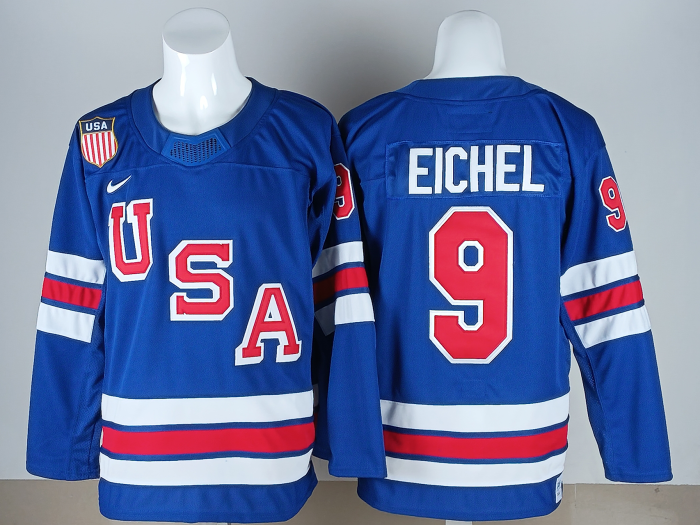 2026 Team USA Olympics Hockey Blue New Pattern Jersey