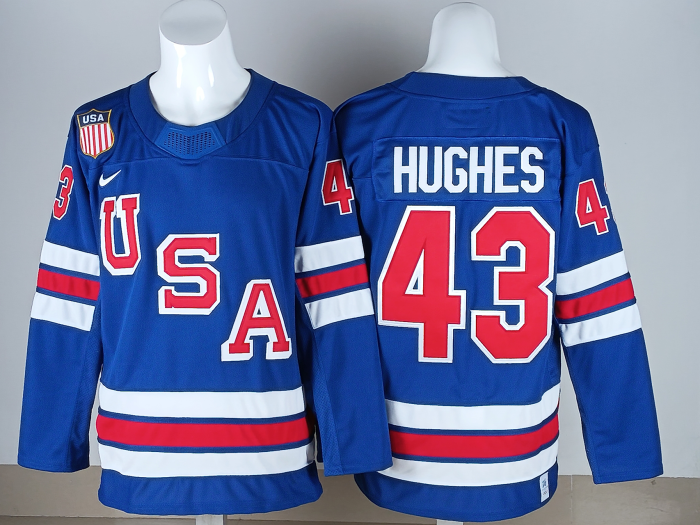2026 Team USA Olympics Hockey Blue New Pattern Jersey