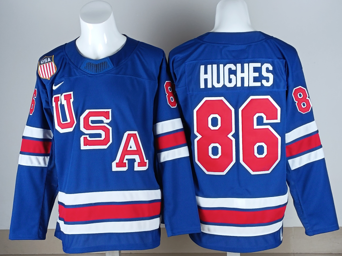 2026 Team USA Olympics Hockey Blue New Pattern Jersey
