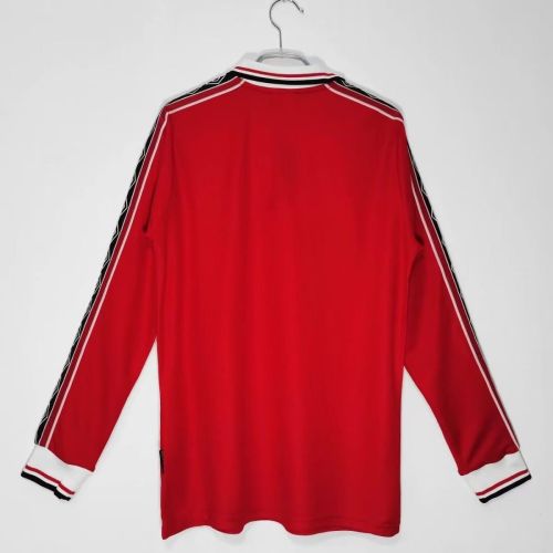 1998-1999 Manchester United Home Long sleeves Retro Soccer Jersey