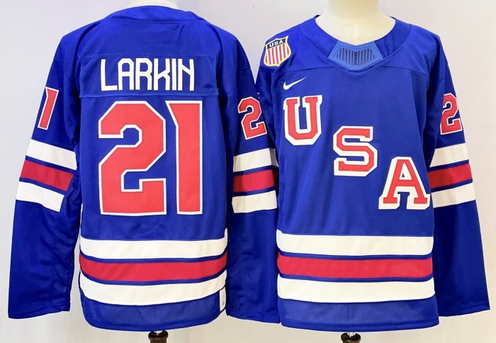 2026 Team USA Olympics Hockey Blue New Pattern Jersey