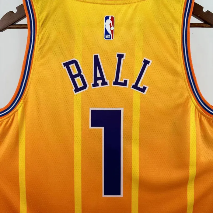 25-26 Hornets BALL #1 Orange City Edition Top Quality Hot Pressing NBA Jersey(V领)