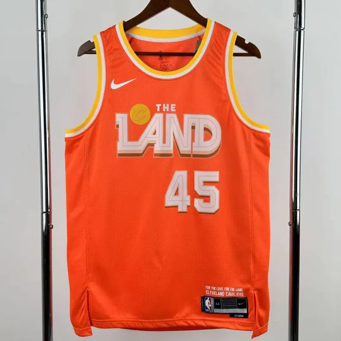 25-26 Cleveland Cavaliers MITCHELL #45 Orange City Edition Top Quality Hot Pressing NBA Jersey