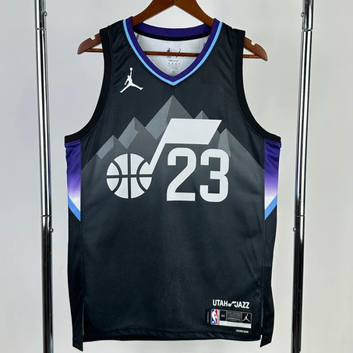25-26 JAZZ MARKKANEN #23 Black Top Quality Hot Pressing NBA Jersey (Trapeze Edition) 飞人版