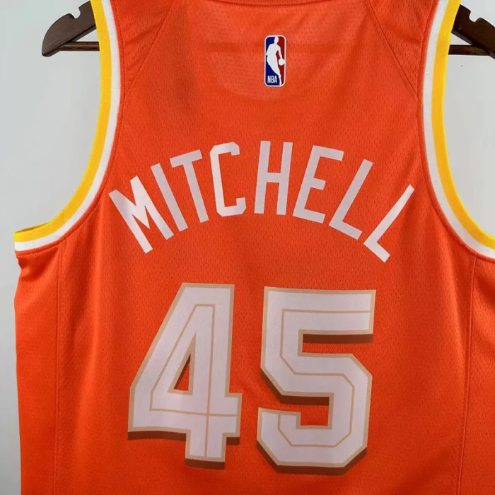 25-26 Cleveland Cavaliers MITCHELL #45 Orange City Edition Top Quality Hot Pressing NBA Jersey