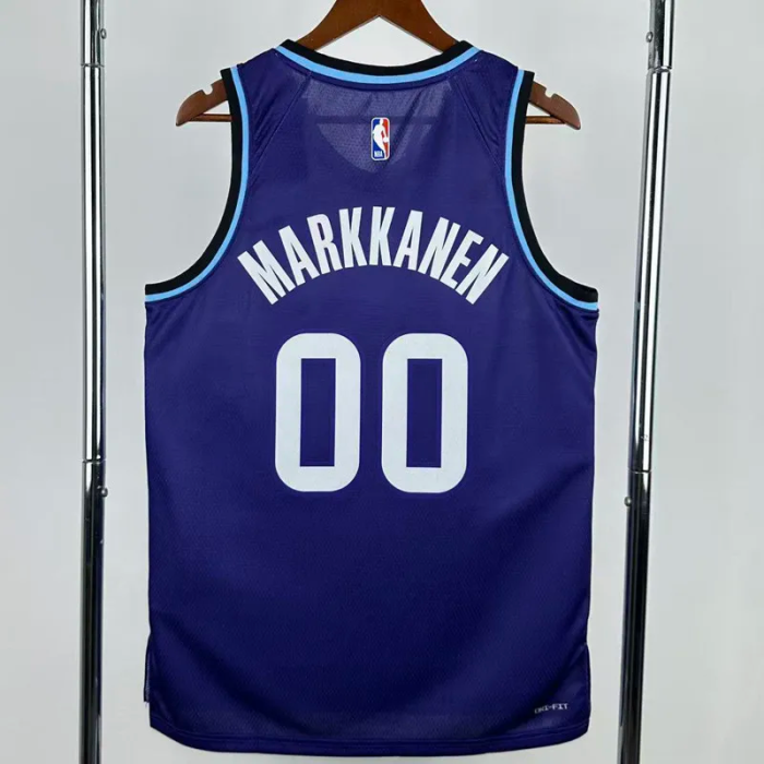 25-26 JAZZ MARKKANEN #00 Purple Top Quality Hot Pressing NBA Jersey