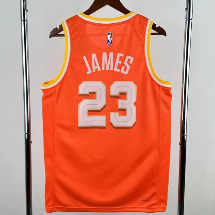 25-26 Cleveland Cavaliers JAMES #23 Orange City Edition Top Quality Hot Pressing NBA Jersey
