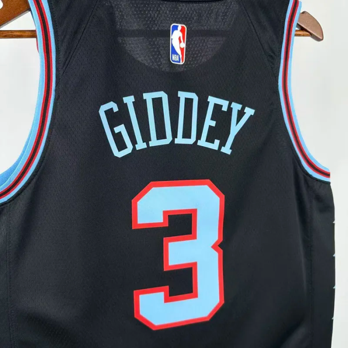 25-26 BULLS GIDDEY #3 Black City Edition Top Quality Hot Pressing NBA Jersey