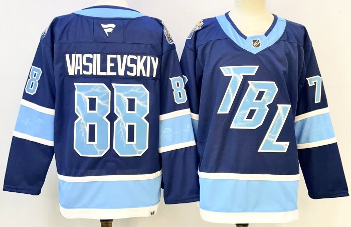 NHL Tampa Bay Lightning Deep Blue New Pattern Jersey