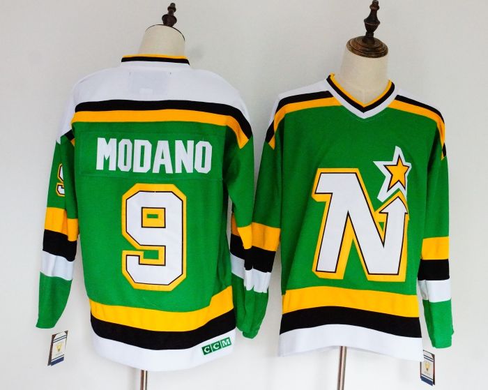 NHL Dallas Stars Green Retro New Pattern Jersey