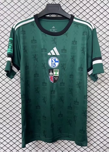 25-26 Schalke 04 150th Anniversary Commemorative Edition Fans Soccer Jersey（The Badge only prints English letters and does not have a background image）