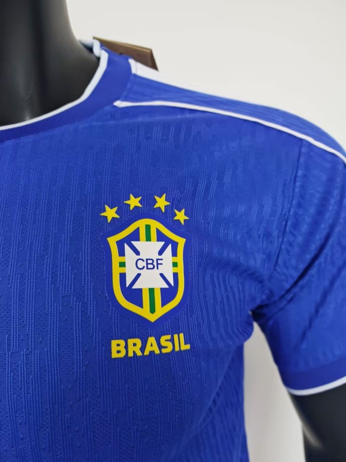 1998 Brazil Blue Player Version Retro Soccer Jersey