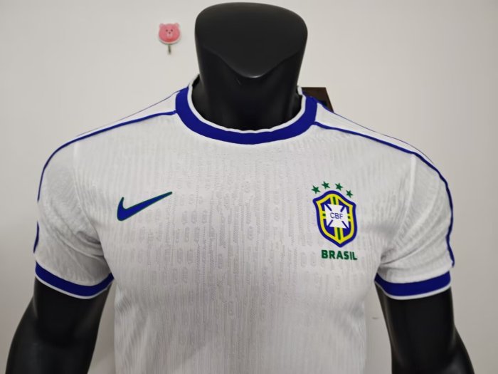 1998 Brazil White Player Version Retro Soccer Jersey