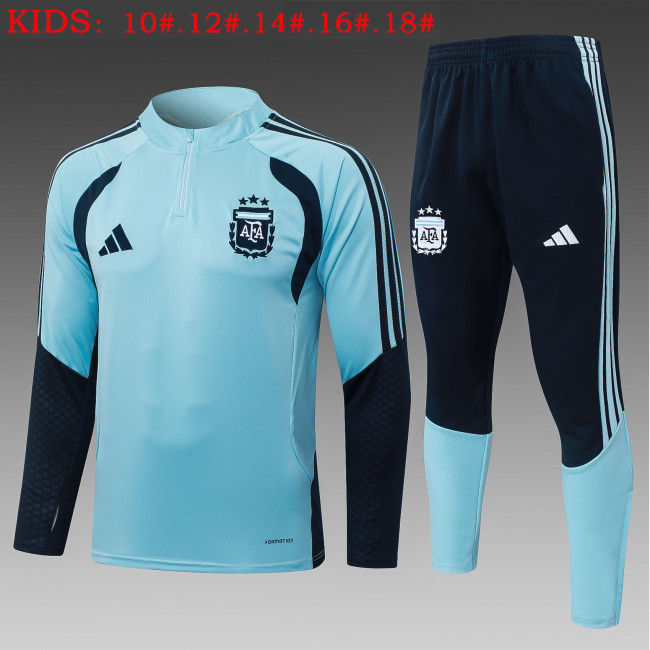 26-27 Argentina High Quality Kids Half Pull Tracksuit