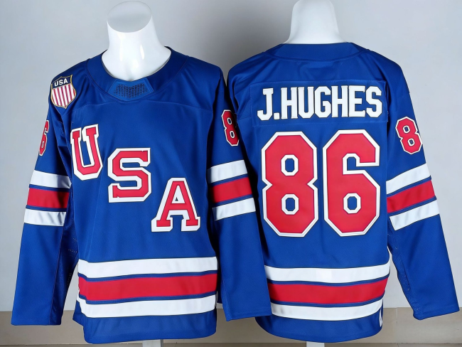 2026 Team USA Olympics Hockey Blue New Pattern Jersey