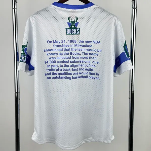 2026 BUCKS White Retro High Quality Casual T-Shirt #MN