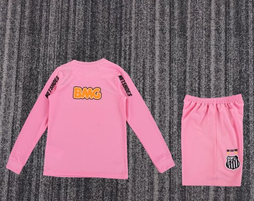 2013 Santos FC Long sleeves Kids Retro Soccer Jersey