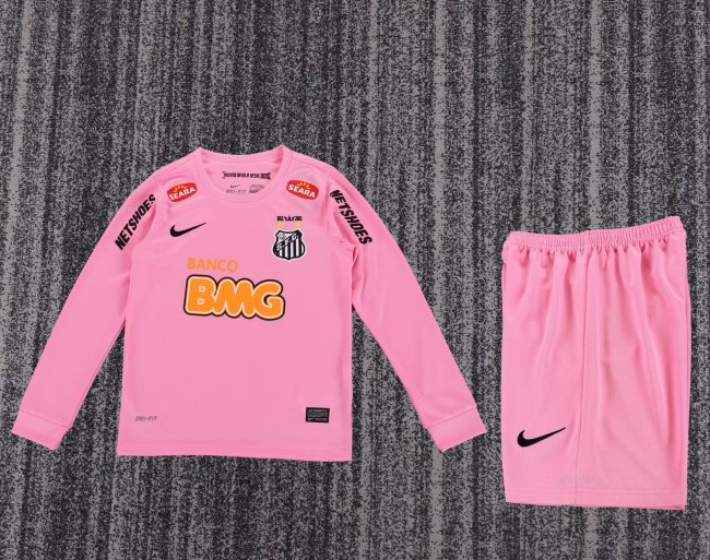 2013 Santos FC Long sleeves Kids Retro Soccer Jersey