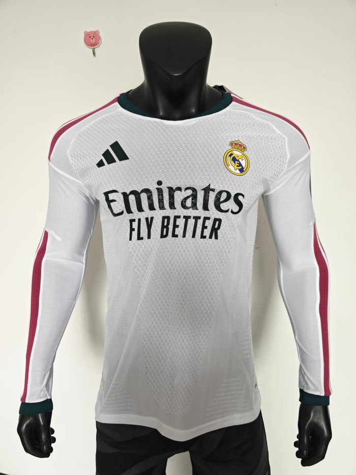 2026 RMA Home Long Sleeve Player Version Soccer Jersey (长袖球员)