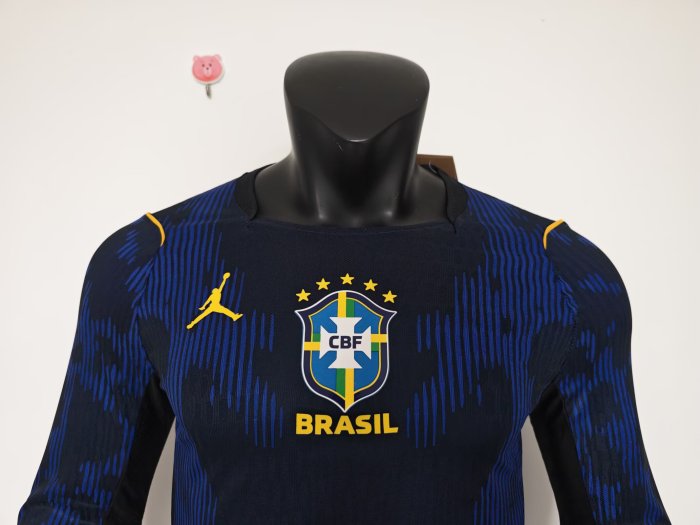 2026 Brazil Away Long Sleeve Player Version Soccer Jersey (长袖球员)