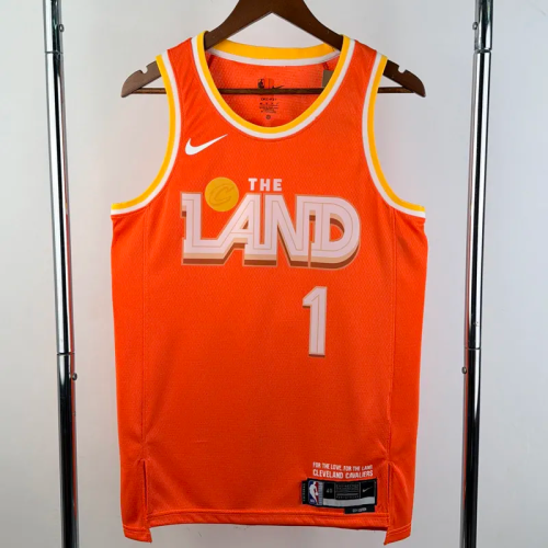 25-26 Cleveland Cavaliers HARDEN #1 Orange City Edition Top Quality Hot Pressing NBA Jersey