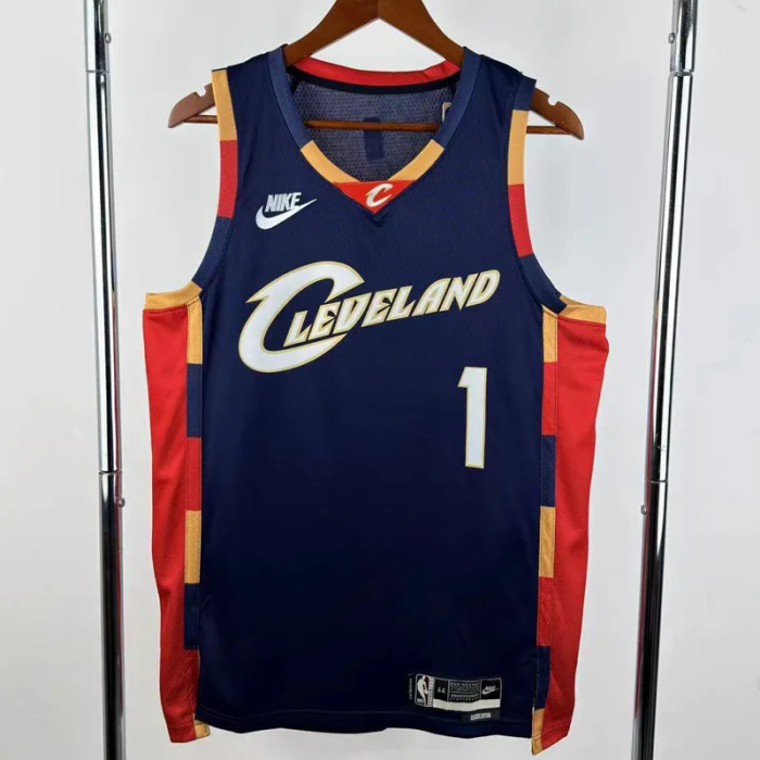 25-26 Cleveland Cavaliers HARDEN #1 Royal blue Retro Top Quality Hot Pressing NBA Jersey (V领)
