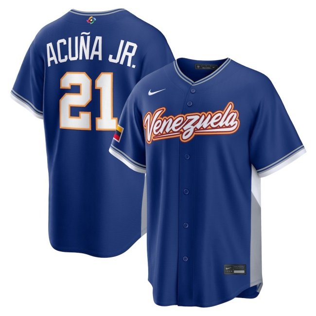 2026 World Baseball Classic Venezuela Team Blue Jersey