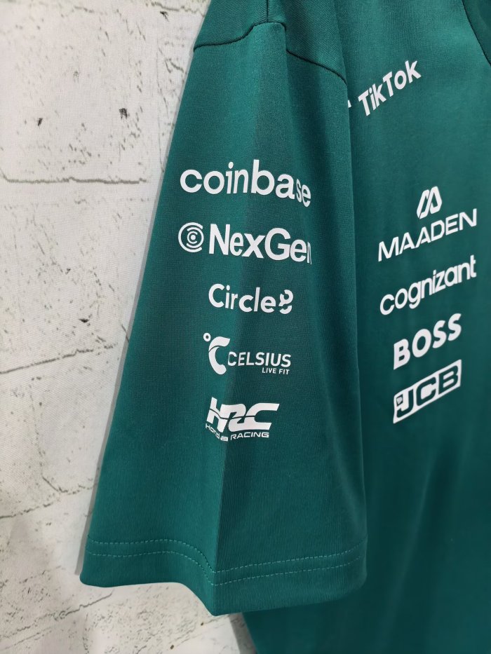 2026 F1 Aston New Pattern Short Sleeve Racing Suit（圆领）