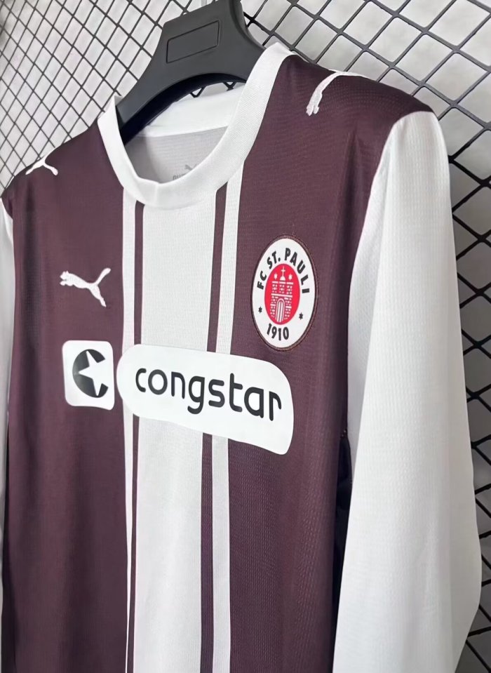 26-27 St. Pauli Special Edition Long Sleeve Fans Soccer Jersey（长袖）