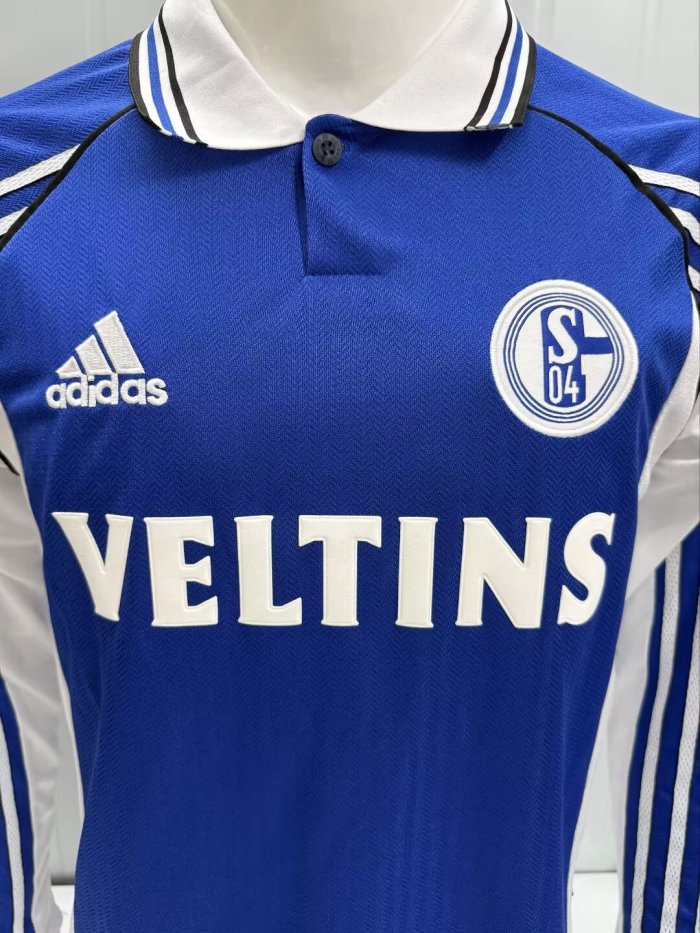 1998-2000 Schalke 04 Home Long Retro Soccer Jersey
