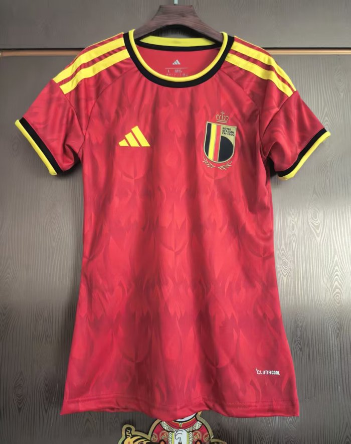 2026 World Cup Belgium Home Women Fans Soccer Jersey (女)