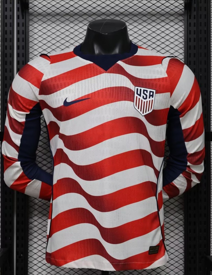 2026 World Cup USA Home Long Sleeve Player Version Soccer Jersey*长袖球员
