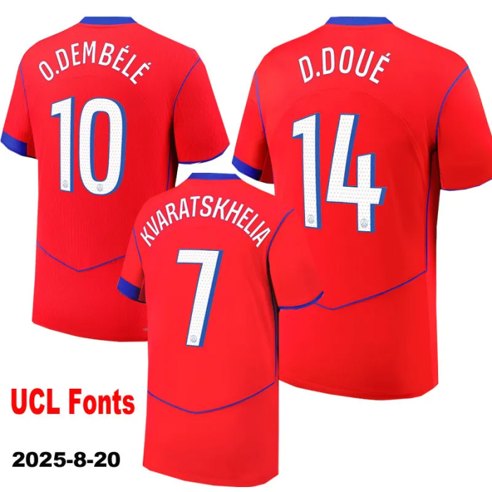 25-26 PSG Third Long Sleeve Player Version Soccer Jersey*长袖球员