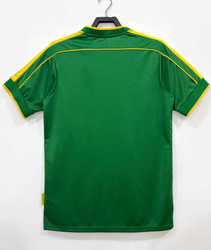 1998 Brazil Green Retro Soccer Jersey