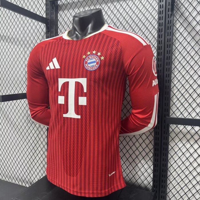 26-27 Bayern Home Leaked Edition Long Sleeve Player Version Soccer Jersey (长袖球员)