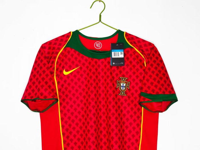 2004 Portugal Home Retro Soccer Jersey