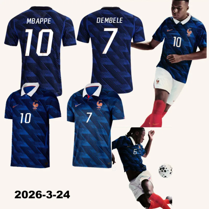 2026 World Cup France Home Long Sleeve Player Version Soccer Jersey*长袖球员