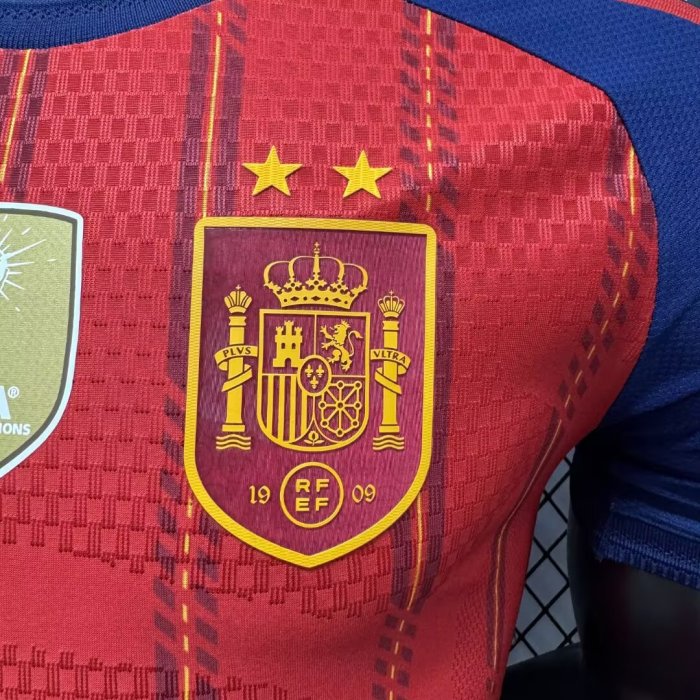 2026 World Cup Spain Home Print CAMPEONES #26 Player Version Soccer Jersey (With 2 Star)*两颗星